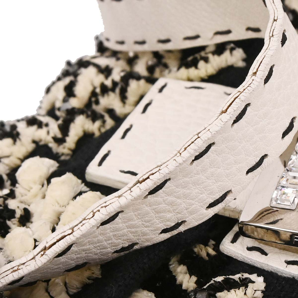 Fendi Black Wool Baguette Handbag
