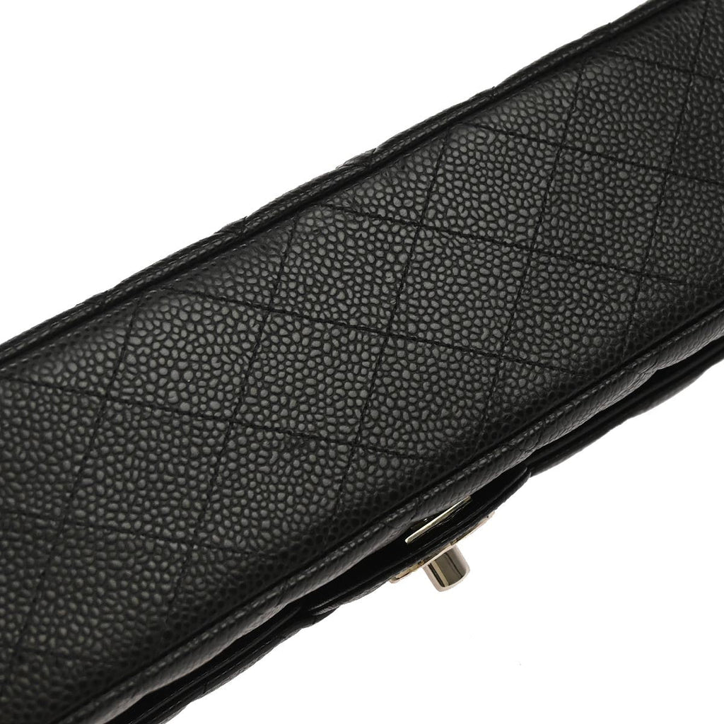 Chanel Black Caviar Skin Medium Classic Double Flap Shoulder Bag