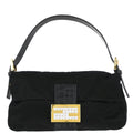 Fendi * Black Satin Crocodile Baguette Handbag