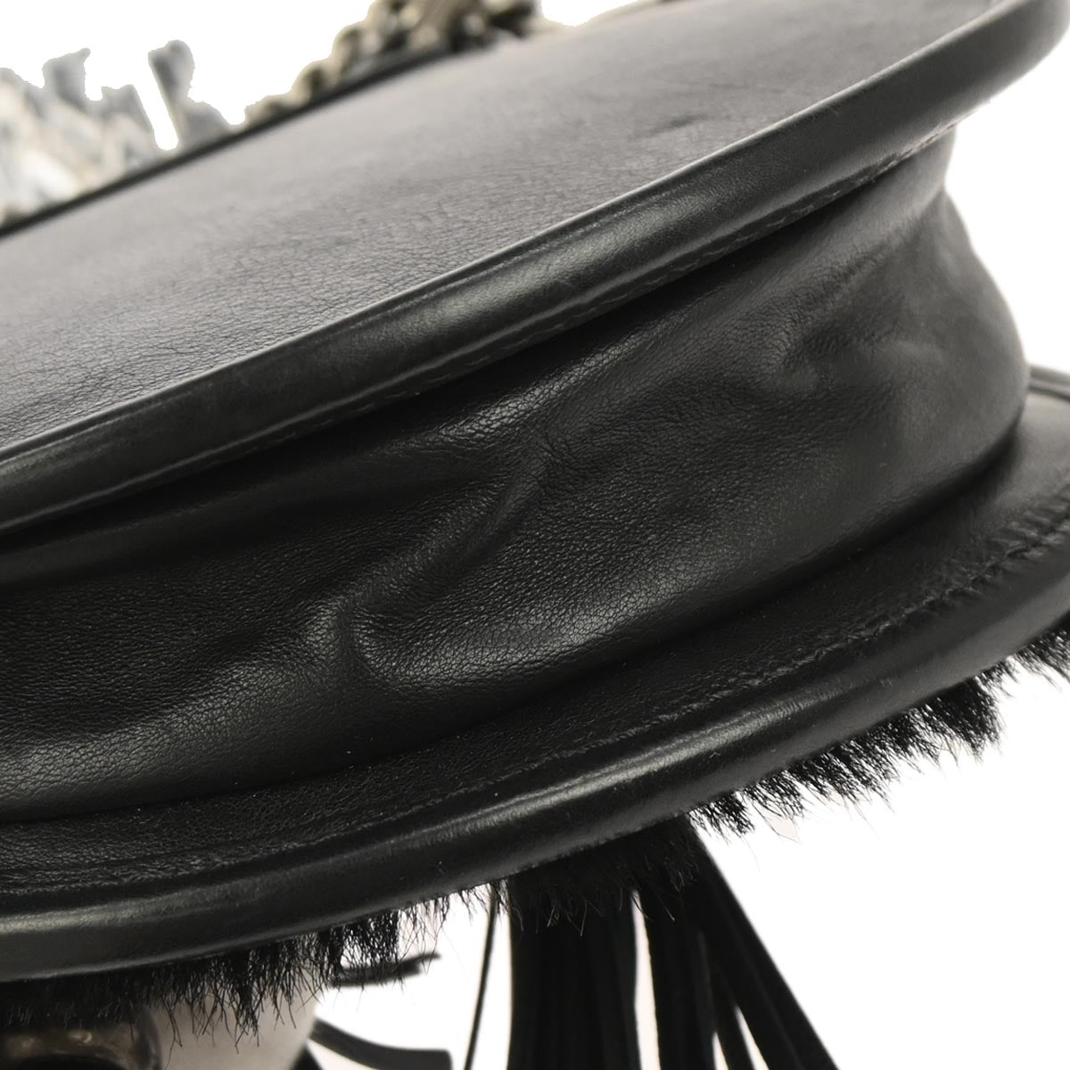 Chanel 2013-2014 Black Pony Hair Paris Edinburgh Saddle Bag Shoulder Bag
