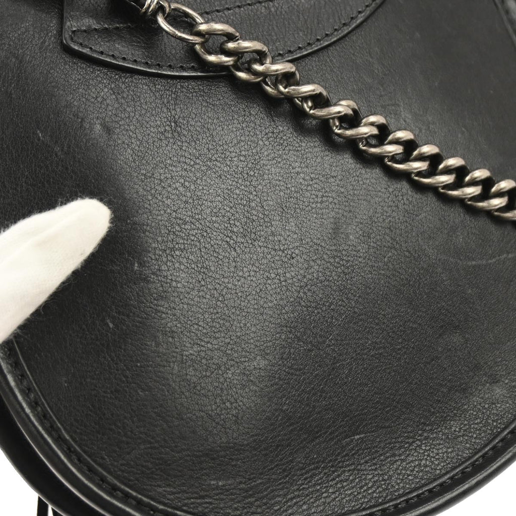 Chanel 2013-2014 Black Pony Hair Paris Edinburgh Saddle Bag Shoulder Bag