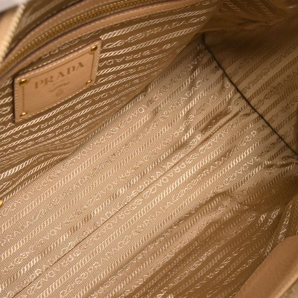 Prada Beige Leather 2way Handbag
