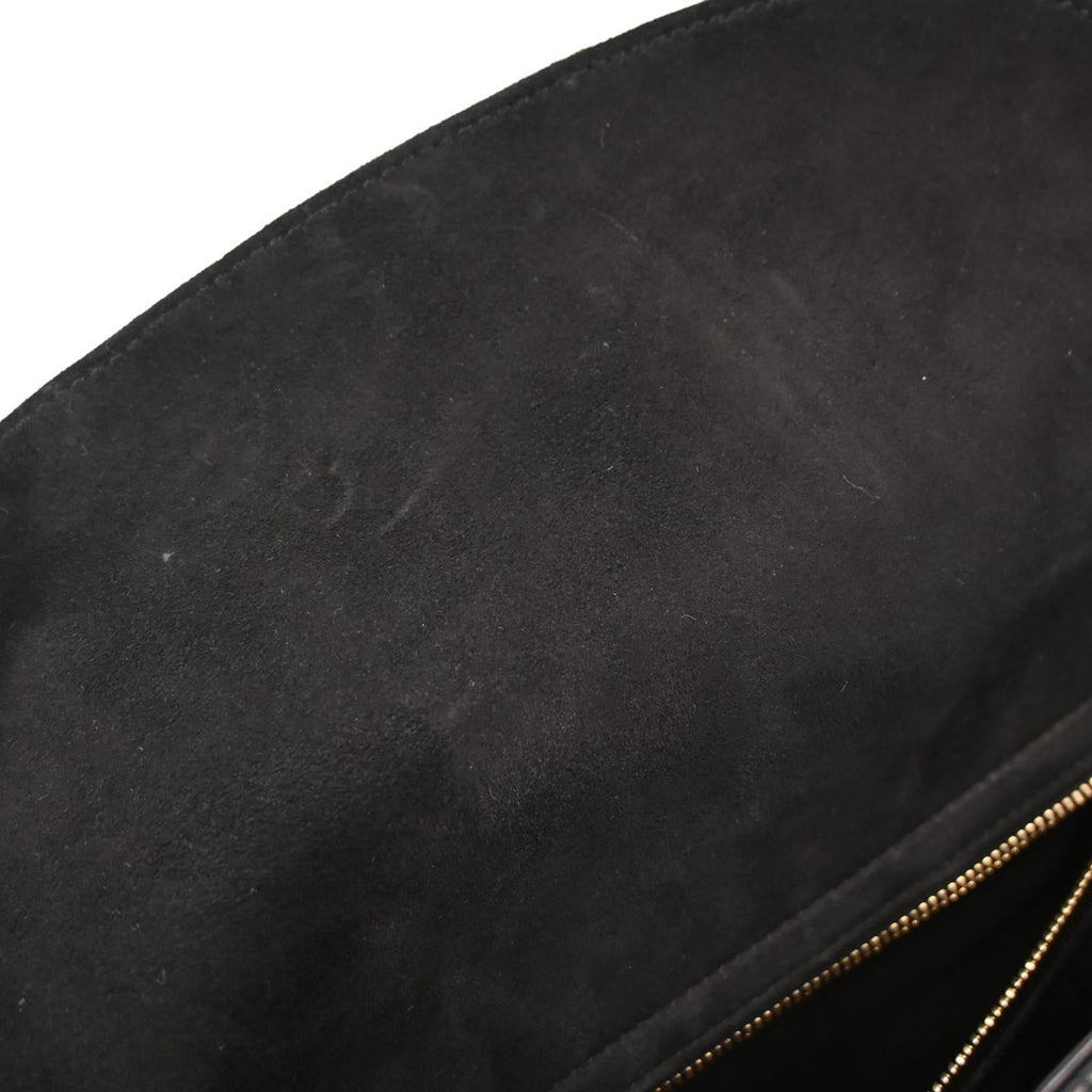 Christian Dior Black Lambskin Large Lady Dior Cannage Handbag