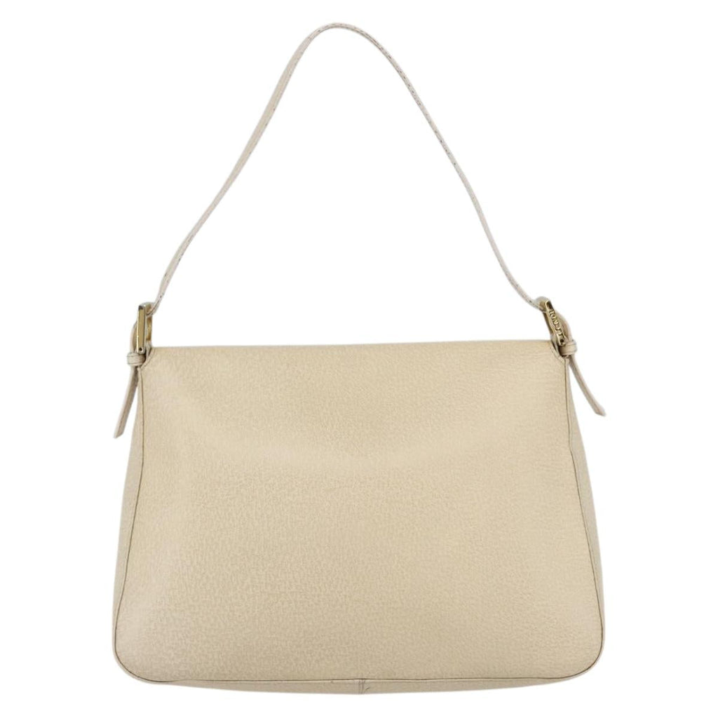 Fendi Mamma Baguette Shoulder Bag Canvas Beige Leather Shoulder Bag Bag