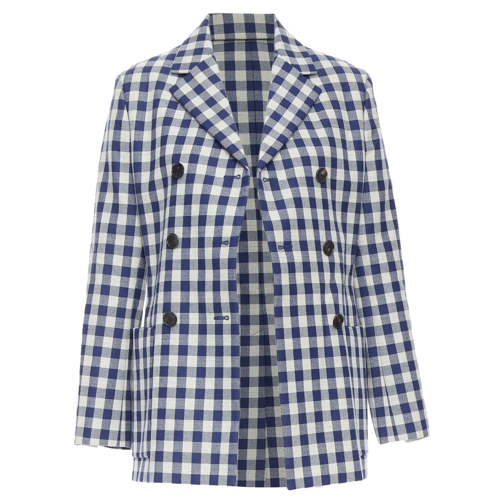 Christian Dior virgin wool checkered bar jacket