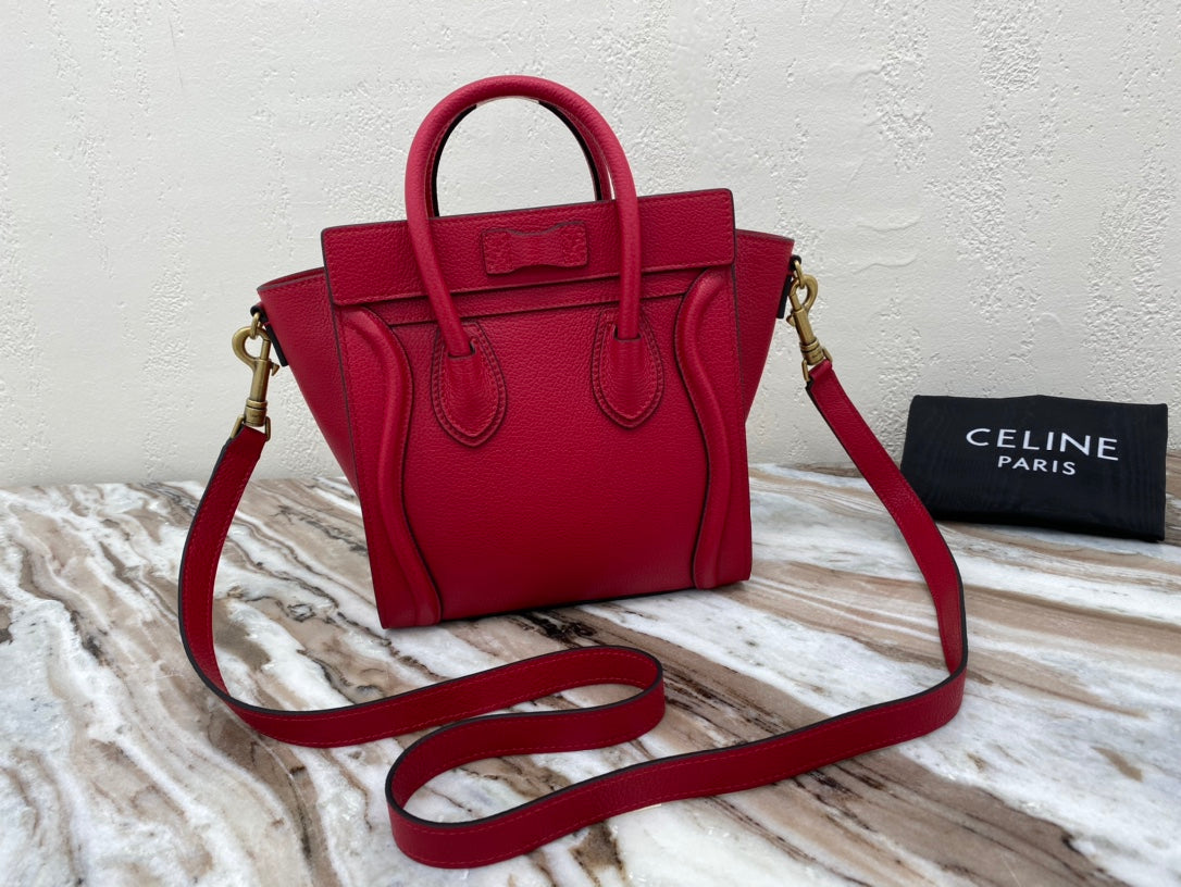 Top Quality Nano LuGucciage Bag In Drummed Red For WomLB 8in/20cmÃÂ 