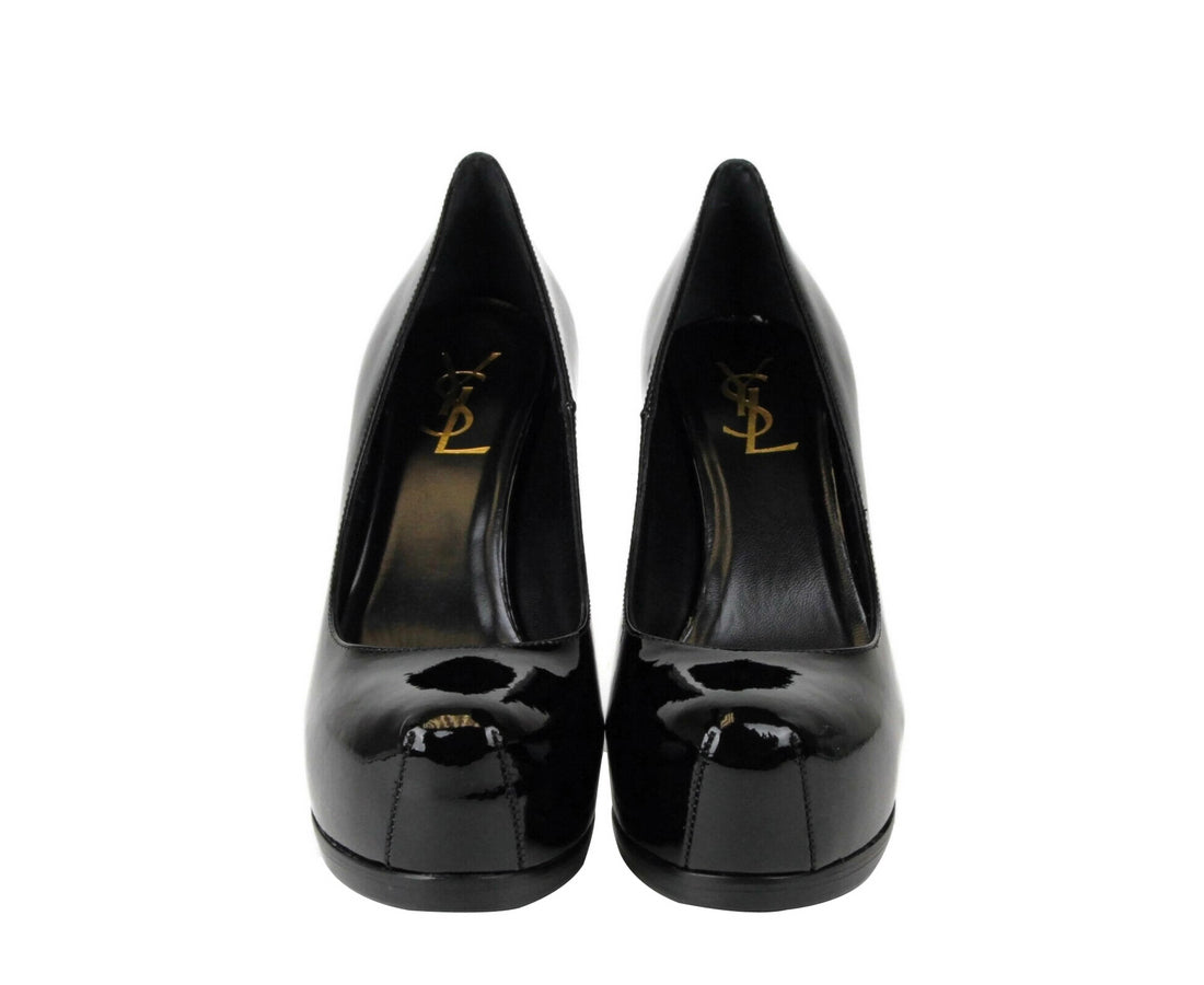 Saint Laurent Women's Black Patent Leather Tribtoo 80 Platform Pump 209947 1000
