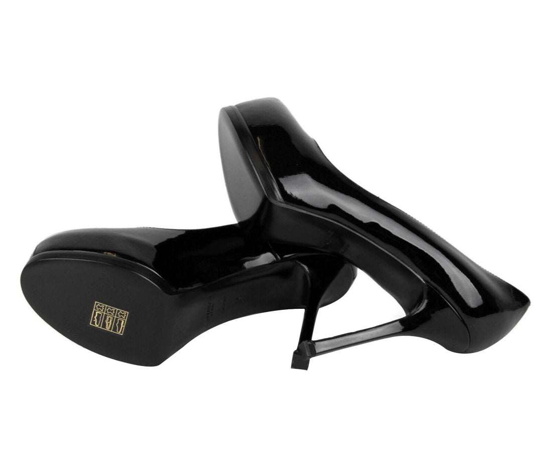 Saint Laurent Women's Black Patent Leather Tribtoo 80 Platform Pump 209947 1000