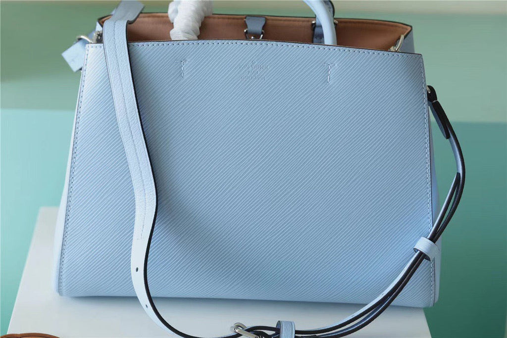 Louis Vuitton Marelle Tote MM Epi Bleu Nuage Blue For Women, Women’s Handbags, Shoulder And Crossbody Bags 11.8in/30cm Louis Vuitton 