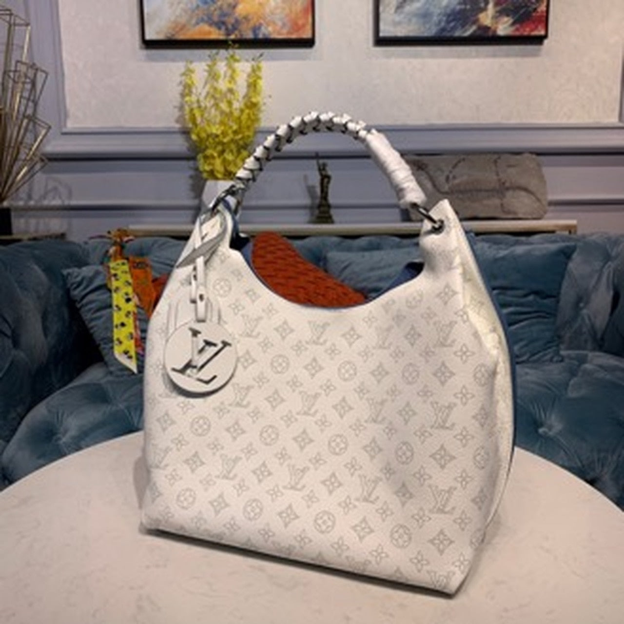Louis Vuitton Carmel Hobo Bag Ivory For Women,  Shoulder Bags 13.8in/40cm Louis Vuitton