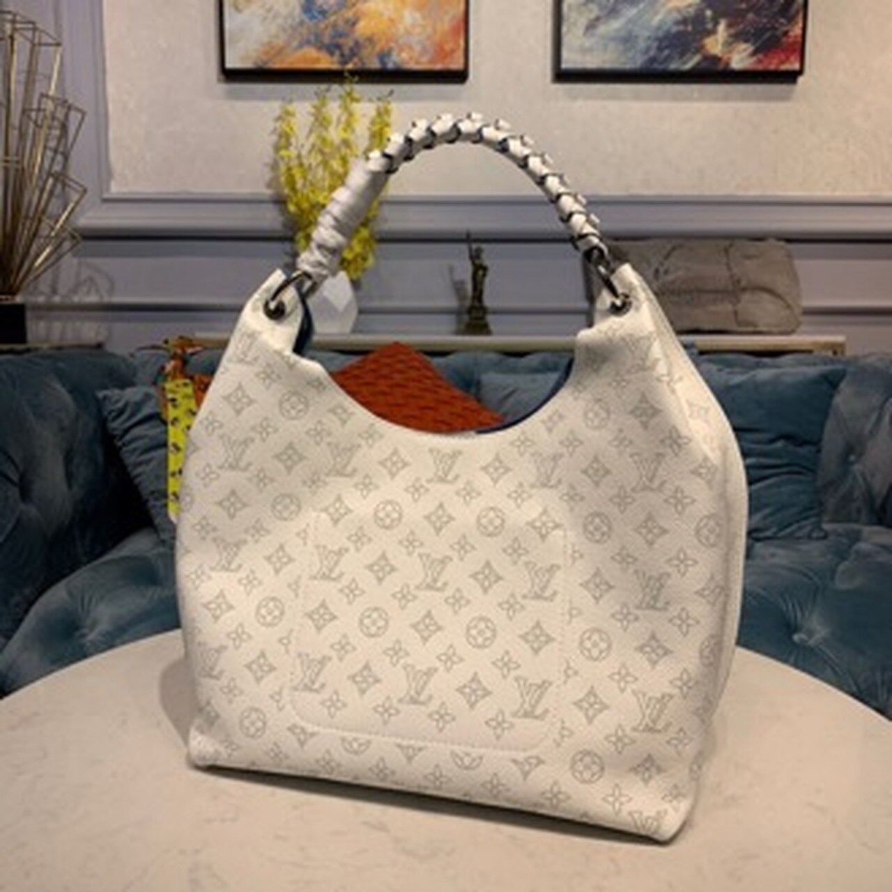 Louis Vuitton Carmel Hobo Bag Ivory For Women,  Shoulder Bags 13.8in/40cm Louis Vuitton