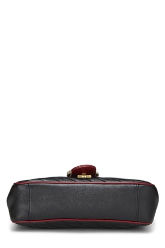 Gucci,  Black Leather Torchon Marmont Shoulder Bag Small, Multi