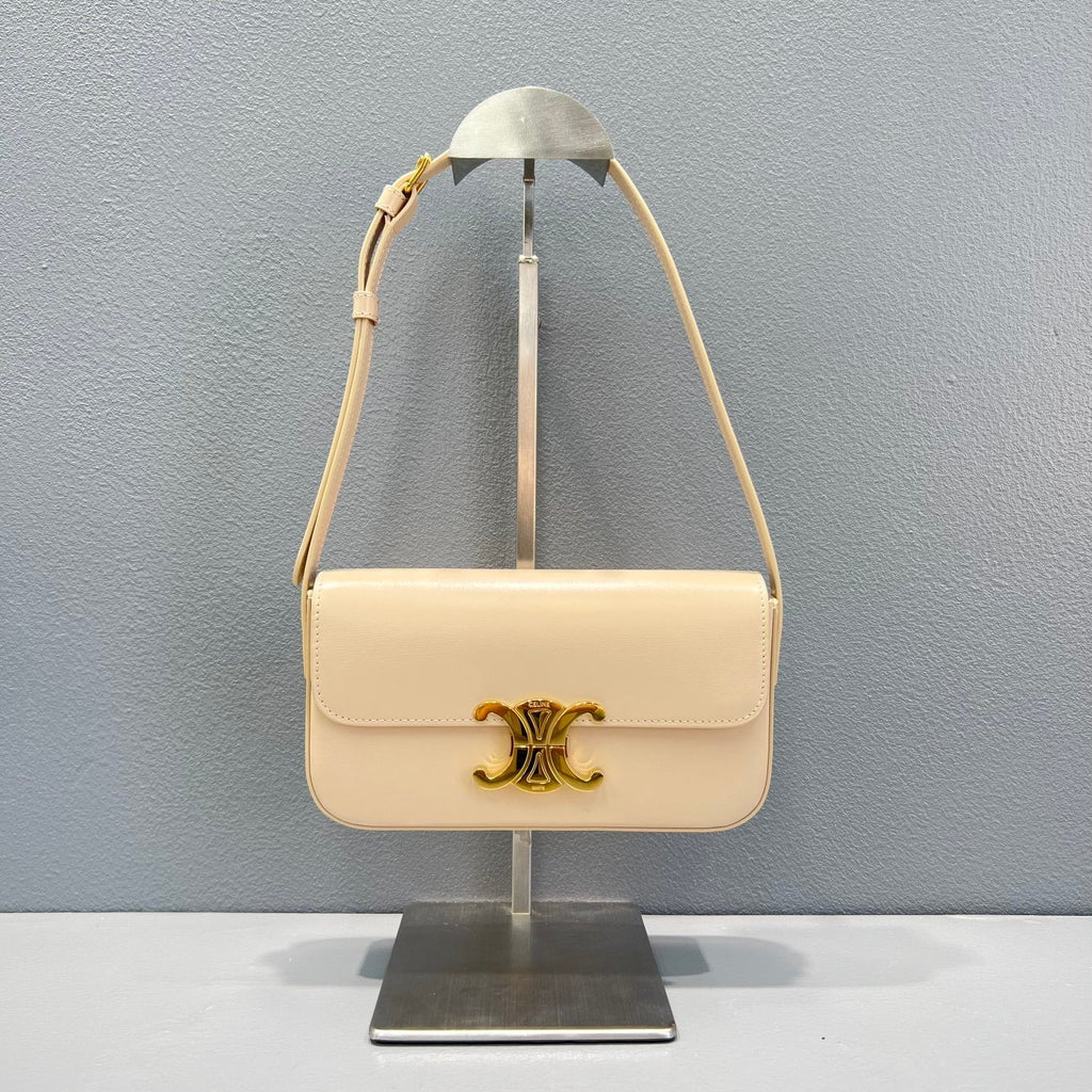 Triomphe Shoulder Bag Beige For Women 8in/20.5cm