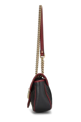 Gucci,  Black Leather Torchon Marmont Shoulder Bag Small, Multi