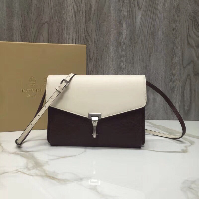 Small Macken Colorblock Crossbody Brown/White Bag For Women, Bags 9.5in/24cm