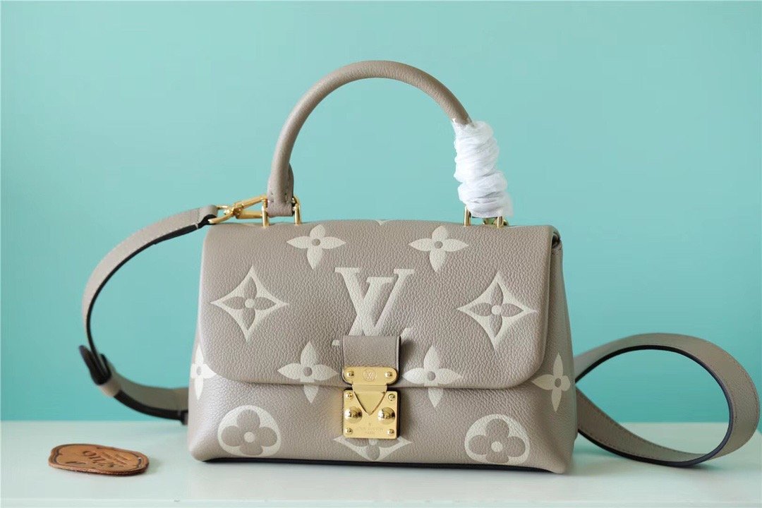 Louis Vuitton Madeleine Burberry Monogram Empreinte Dove Gray/ Creme Beige For Women,  Shoulder and Crossbody Bags 9.4in/24cm Louis Vuitton