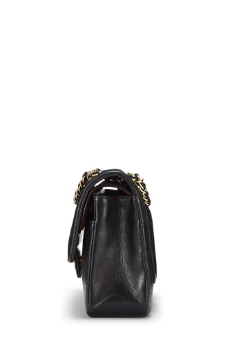 Chanel,  Black Chevron Lambskin Classic Double Flap Medium, Black