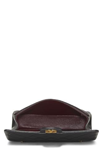 Chanel,  Black Quilted Lambskin Classic Double Flap Medium, Black