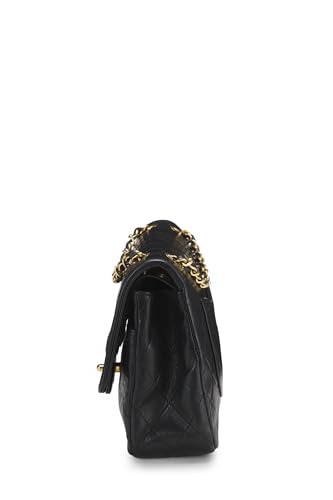Chanel,  Black Quilted Lambskin Classic Double Flap Medium, Black