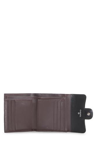 Chanel,  Black Quilted Lambskin Classic Flap Compact Wallet, Black