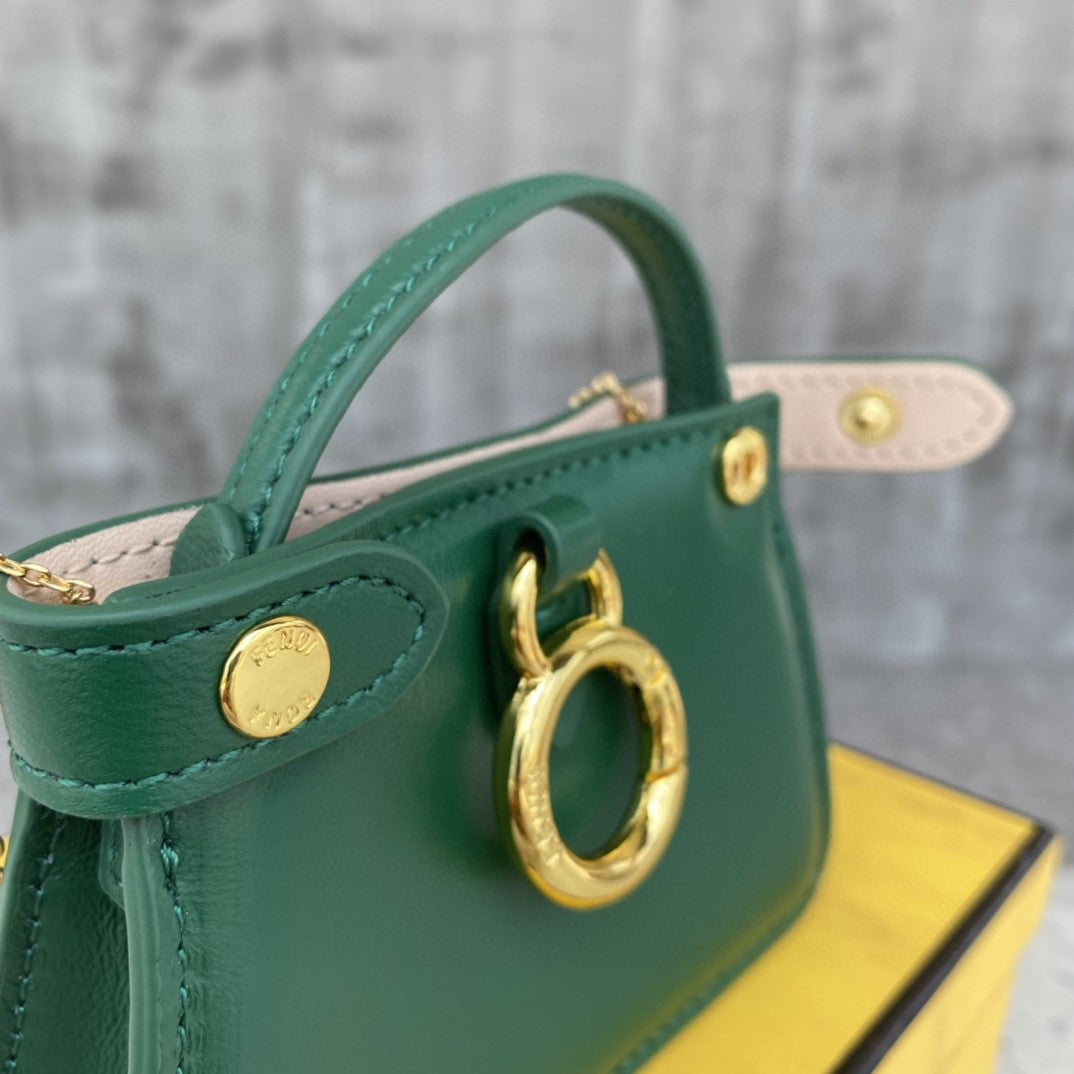 Nano Peekaboo Charm Crossbody Green Bag For Woman 12cm/4.5in