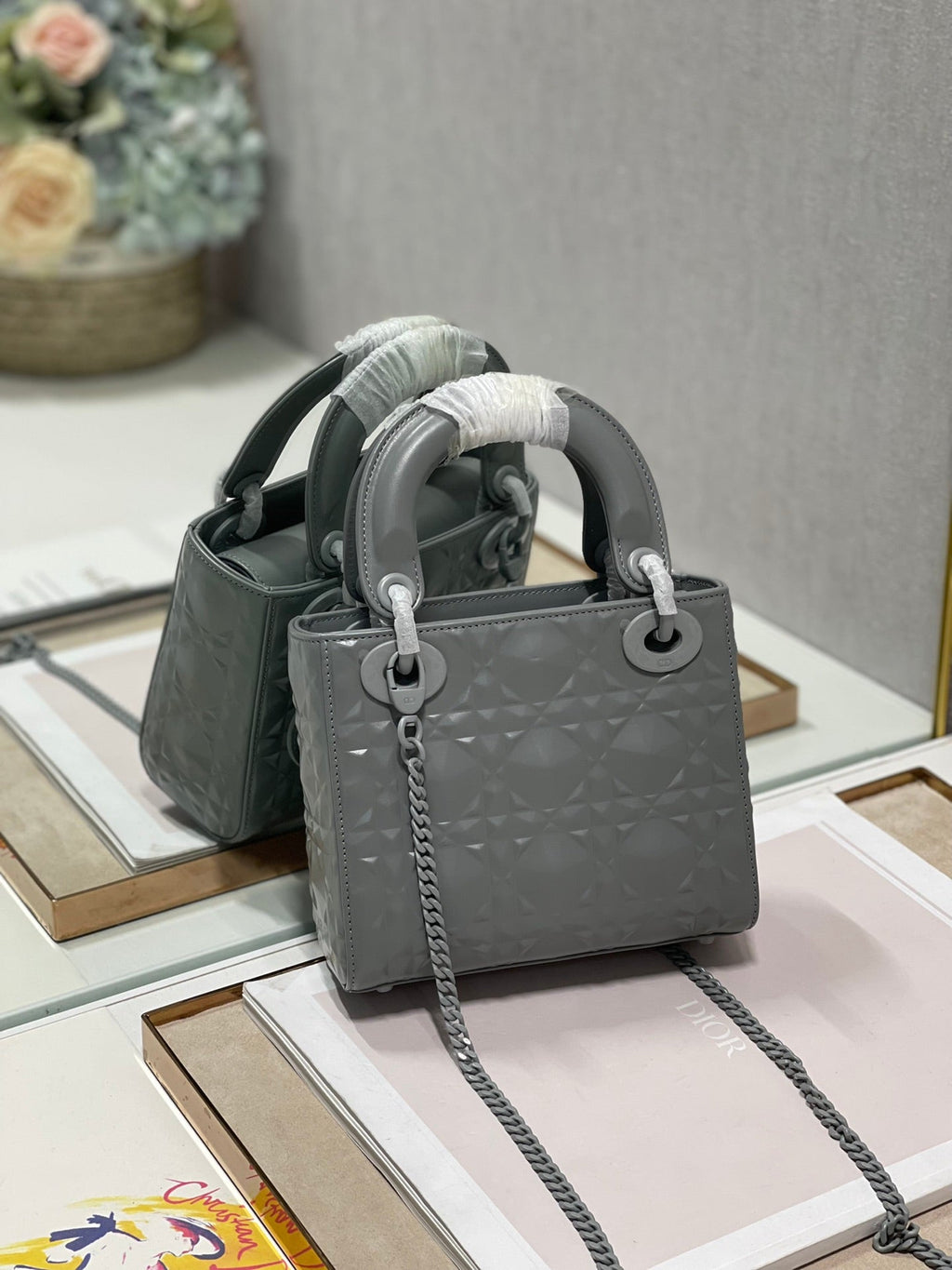 Dior Mini Lady Bag, Dark Grey, For Women Women’s Handbags, Crossbody Bags, 17cm CD