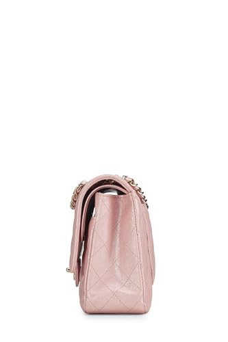 Chanel,  Iridescent Pink Quilted Caviar Classic Double Flap Medium, Pink