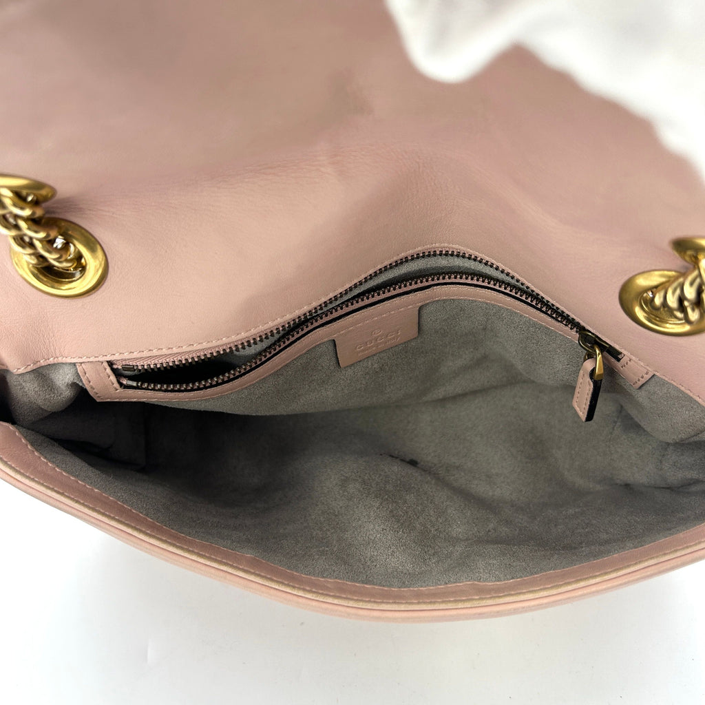 Gucci Pink Matelasse Leather Small GG Marmont Shoulder Bag Gucci  LA16947