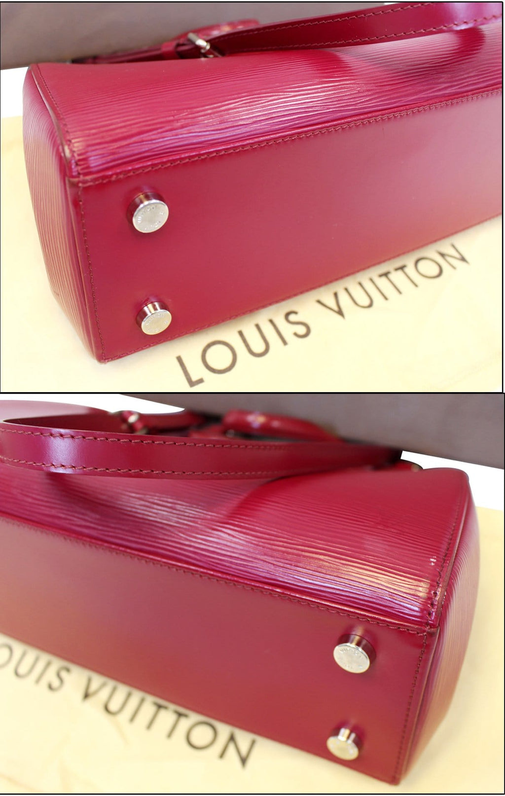 LOUIS VUITTON Fuchsia Epi Leather Brea MM Satchel Shoulder Bag