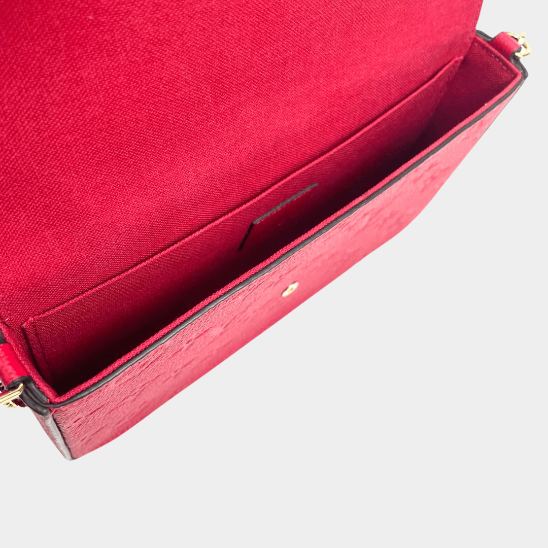 LOUIS VUITTON Monogram Empreinte Pochette Félicie -Red