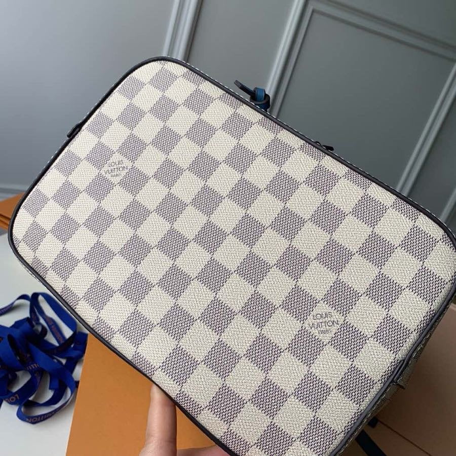 Louis Vuitton NeoNoe MM Bucket Bag Damier Azur Canvas Bleuet Blue For Women,  Shoulder And Crossbody Bags 10.2in/26cm Louis Vuitton N40153