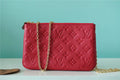Louis Vuitton Double Zip Pochette Monogram Empreinte Red For Women,  Shoulder and Crossbody Bags 7.9in/20cm Louis Vuitton