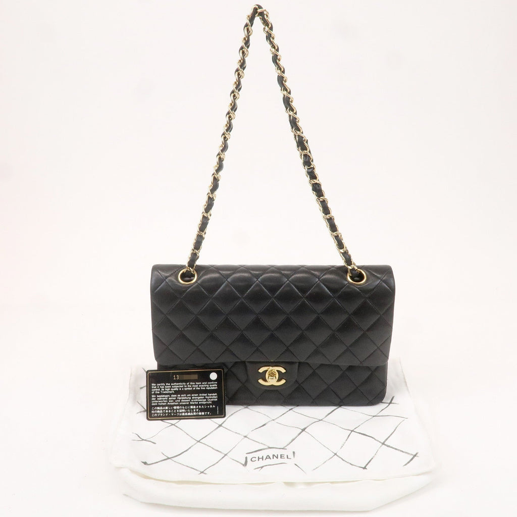 CHANEL Matelasse 25 Lamb Skin Double Flap Shoulder Bag A01112