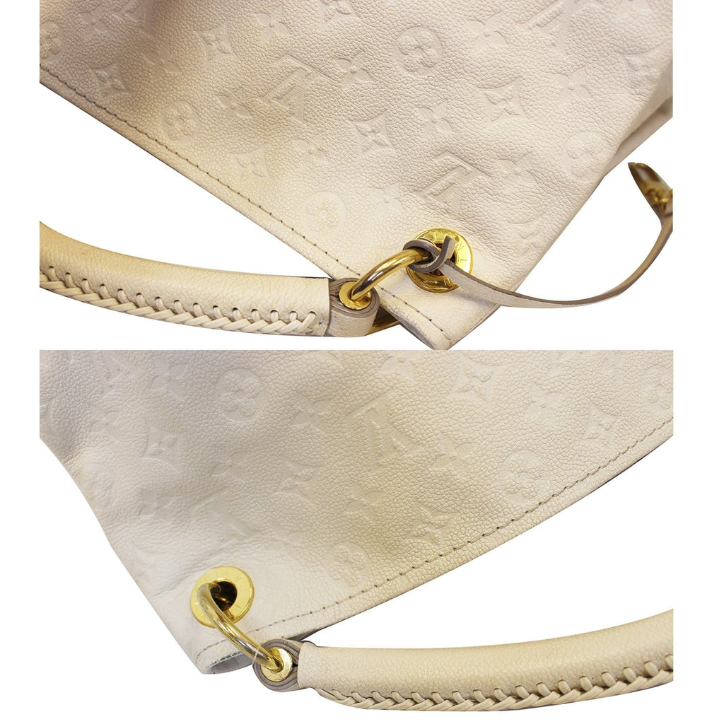 LOUIS VUITTON Artsy MM Empreinte Leather Shoulder Bag Beige
