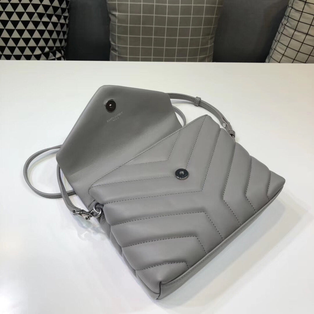 Saint Laurent Loulou Mini Shoulder Bag Grey For Women 7in/18cm YSL