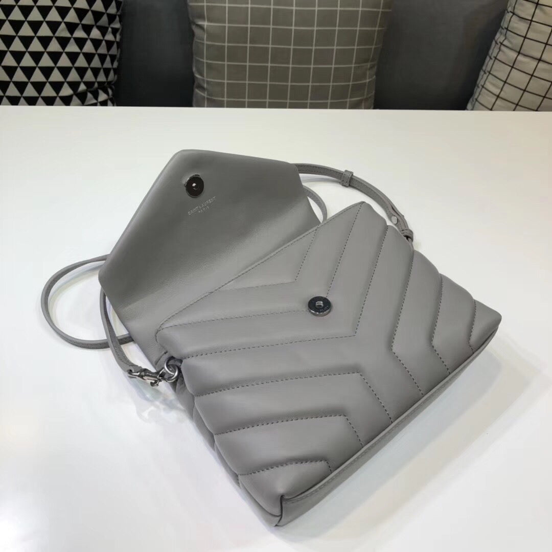 Saint Laurent Loulou Mini Shoulder Bag Grey For Women 7in/18cm YSL