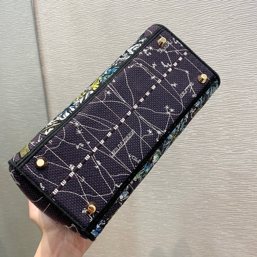 Dior MeDiorum Lady D-Lite Bag Constellation Embroidery, Blue, For Women Women’s Handbags, Crossbody Bags, 24cm CD M0565ORHP_M928