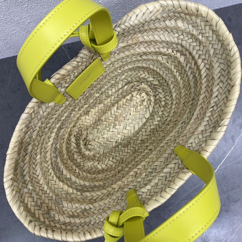 GLAMI Teen Triomphe GLAMI Classic Panier In Palm Leaves And Lizard Yellow For Women 8in/20cm 194004EH4.11CT