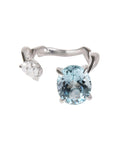 Dior Diorama Precie1:1 Rep Diamond Aquamarine Ring in 18k White Gold D VS1 0.33 CTW