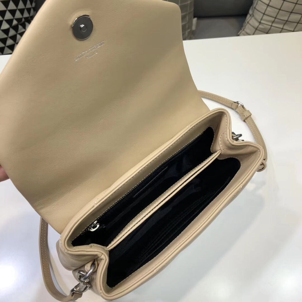 Saint Laurent Loulou Mini Shoulder Bag White For Women 7in/18cm YSL