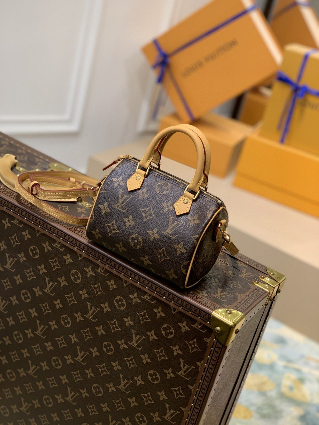 Louis Vuitton Nano Speedy Monogram Canvas For Women, WomenÃƒÂ¢Ã¢â€šÂ¬Ã¢â€žÂ¢s Handbags, Shoulder Bags 6.3in/16cm Louis Vuitton M81085