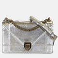 Silver Leather Medium Diorama Shoulder Bag