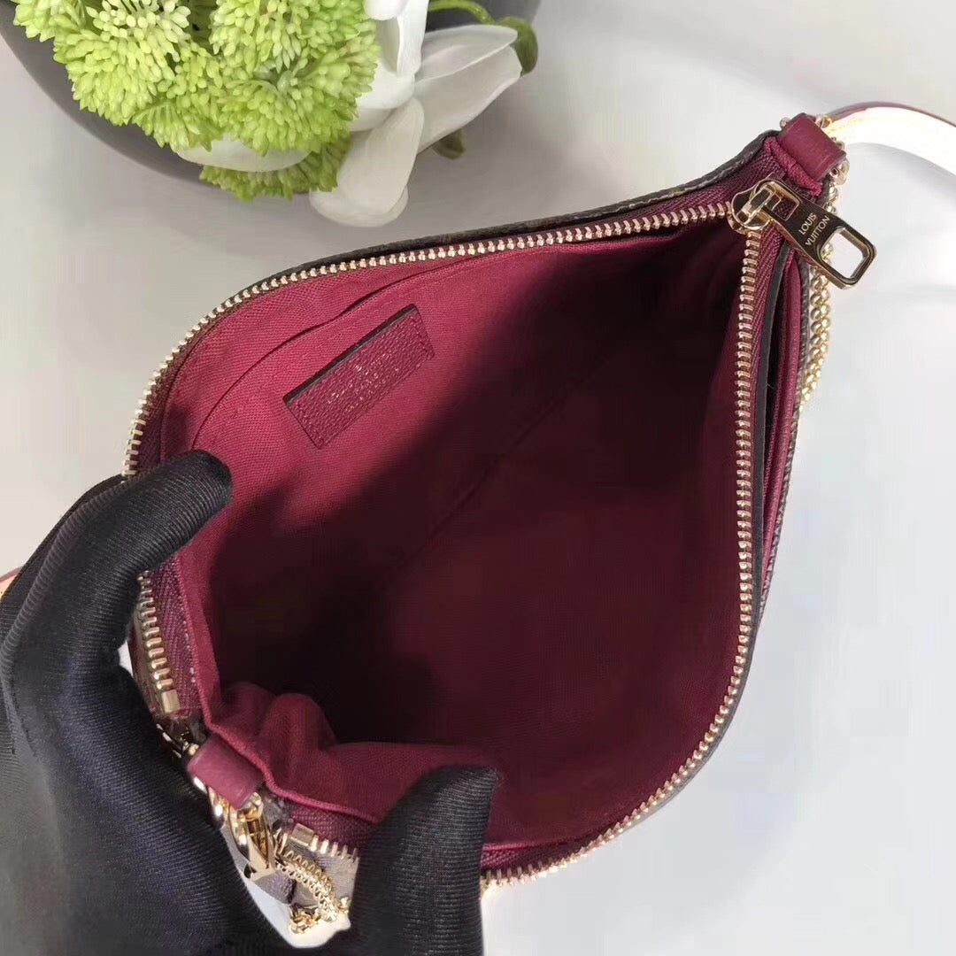 Louis Vuitton Pallas Clutch Monogram Canvas Burgundy For Women, WoHandbag, Shoulder And Crossbody Bags 8.3in/21cm Louis Vuitton M41639