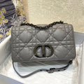 Dior MeDiorum Caro Bag Gray Padded Macrocannage, Dark Grey, For Women Women’s Handbags, Crossbody Bags, 25cm CD M9242BNGK_M41G