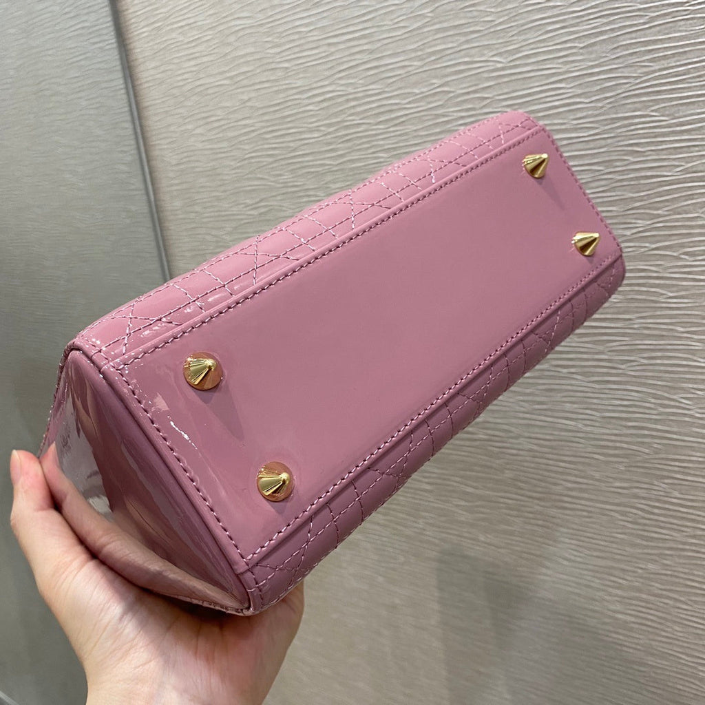 GLAMI Small Lady Bag Clutch Gold Toned Hardware Pink For Women 8in/20cm CD