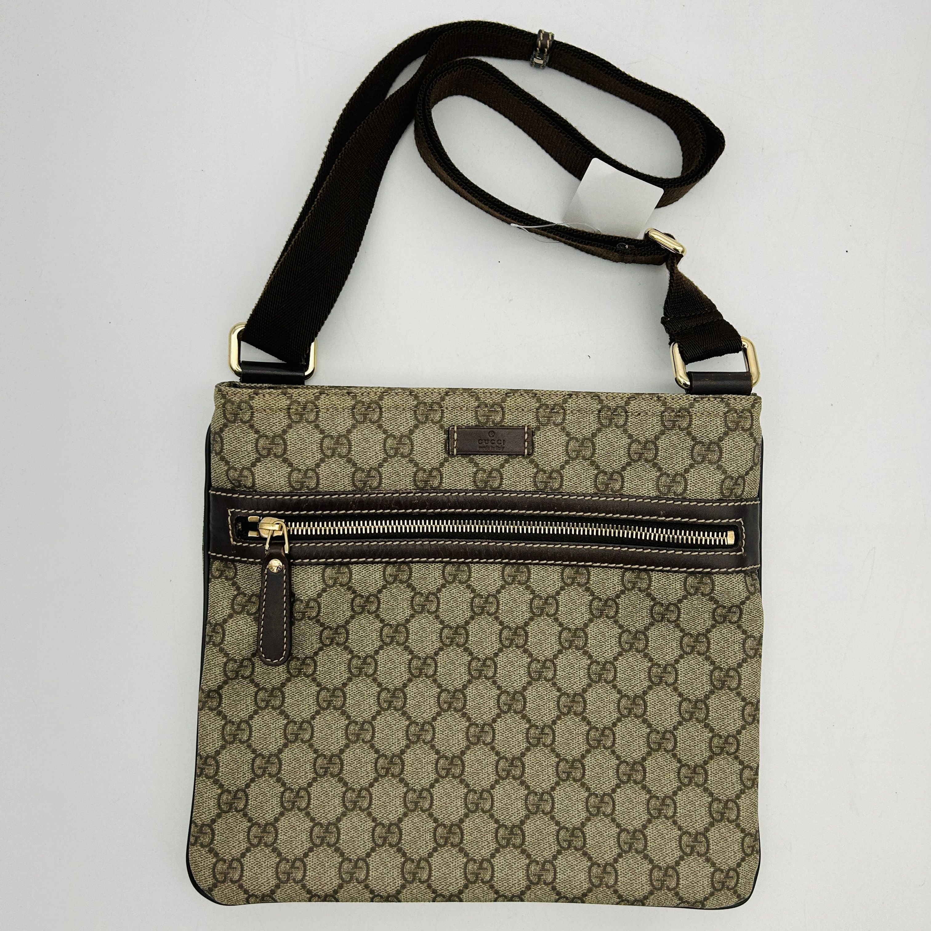 GUCCI Gucci Supreme Canvas Shoulder Crossbody Bag Beige 2120700049388