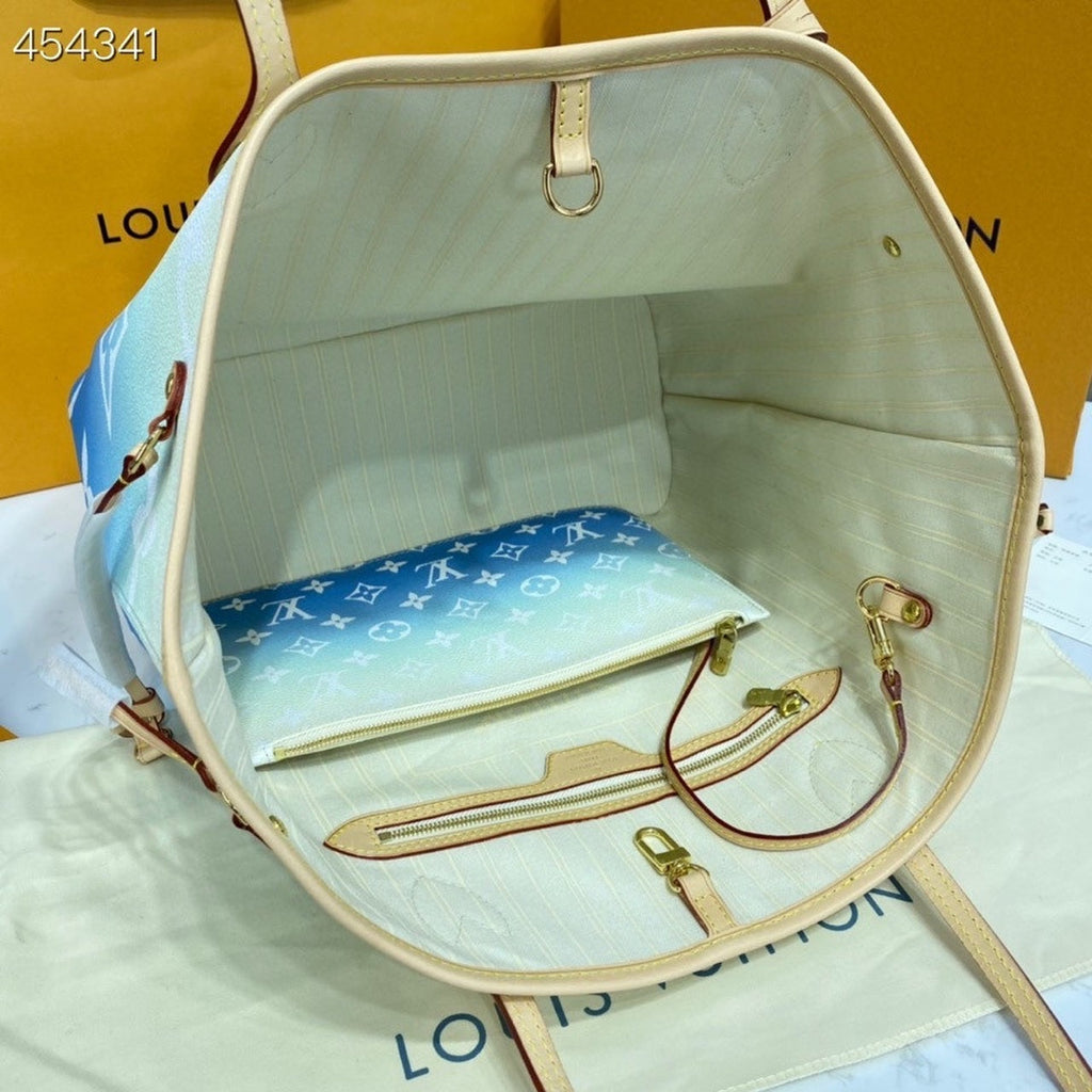 Louis Vuitton Neverfull MM Tote Bag Monogram Giant Canvas Blue For Women,  Shoulder Bags 12.2in/31cm Louis Vuitton M45678