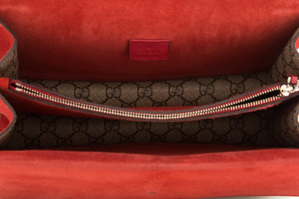 Gucci Dioronysus Monogram and Red Suede Crossbody