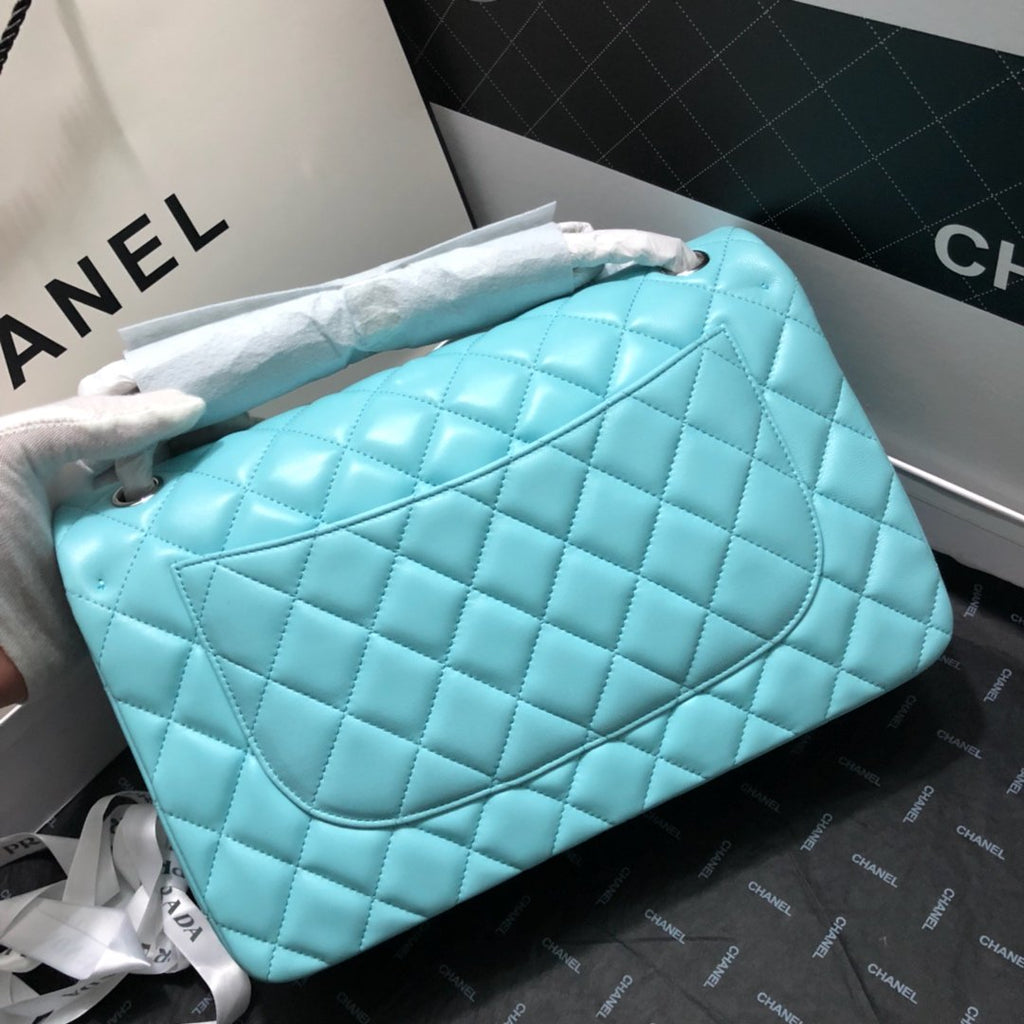 ChanelLarge Classic Handbag SiLouis Vuittoner Hardware Blue For Women Handbags, Shoulder Bags 11.8in/30cm