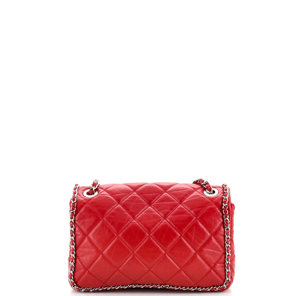 Chanel Running Chain Around Flap Bag Quilted Crumpled Calfskin Medium
